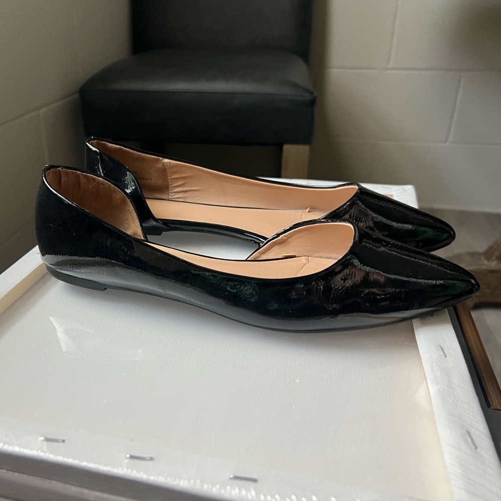 “Patent leather” flats — perfect for fall!